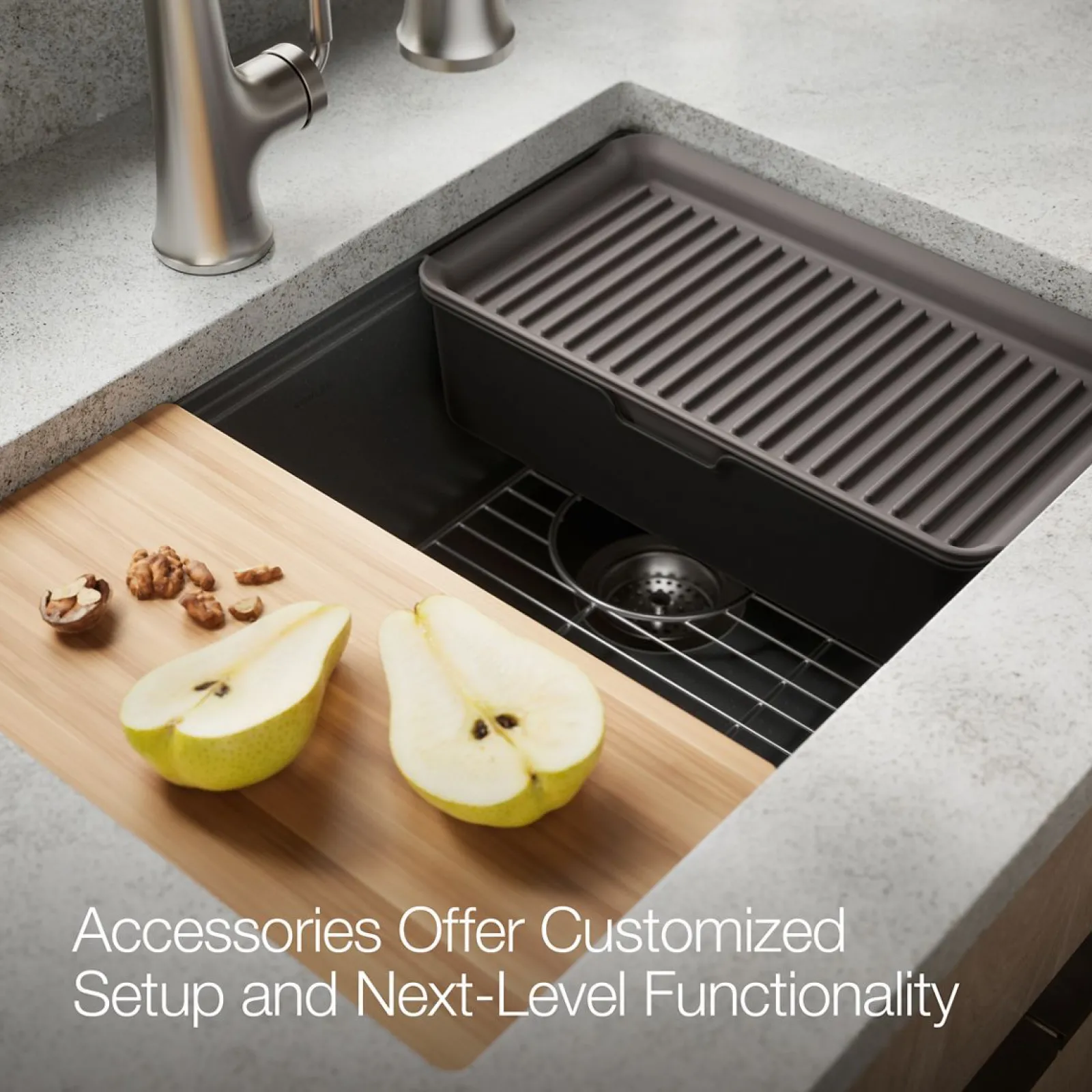 26-1/2" undermount single-bowl workstation kitchen sink^Kohler Outlet