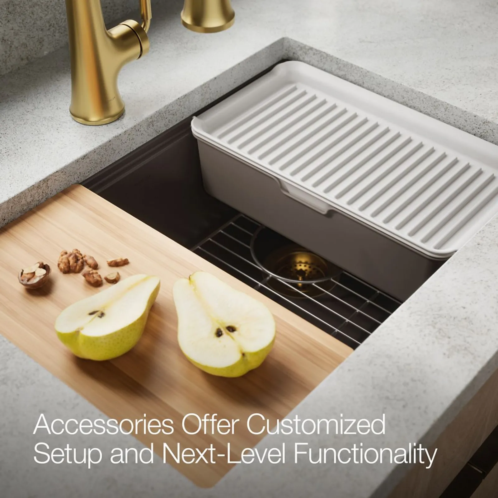 26-1/2" undermount single-bowl workstation kitchen sink^Kohler Outlet
