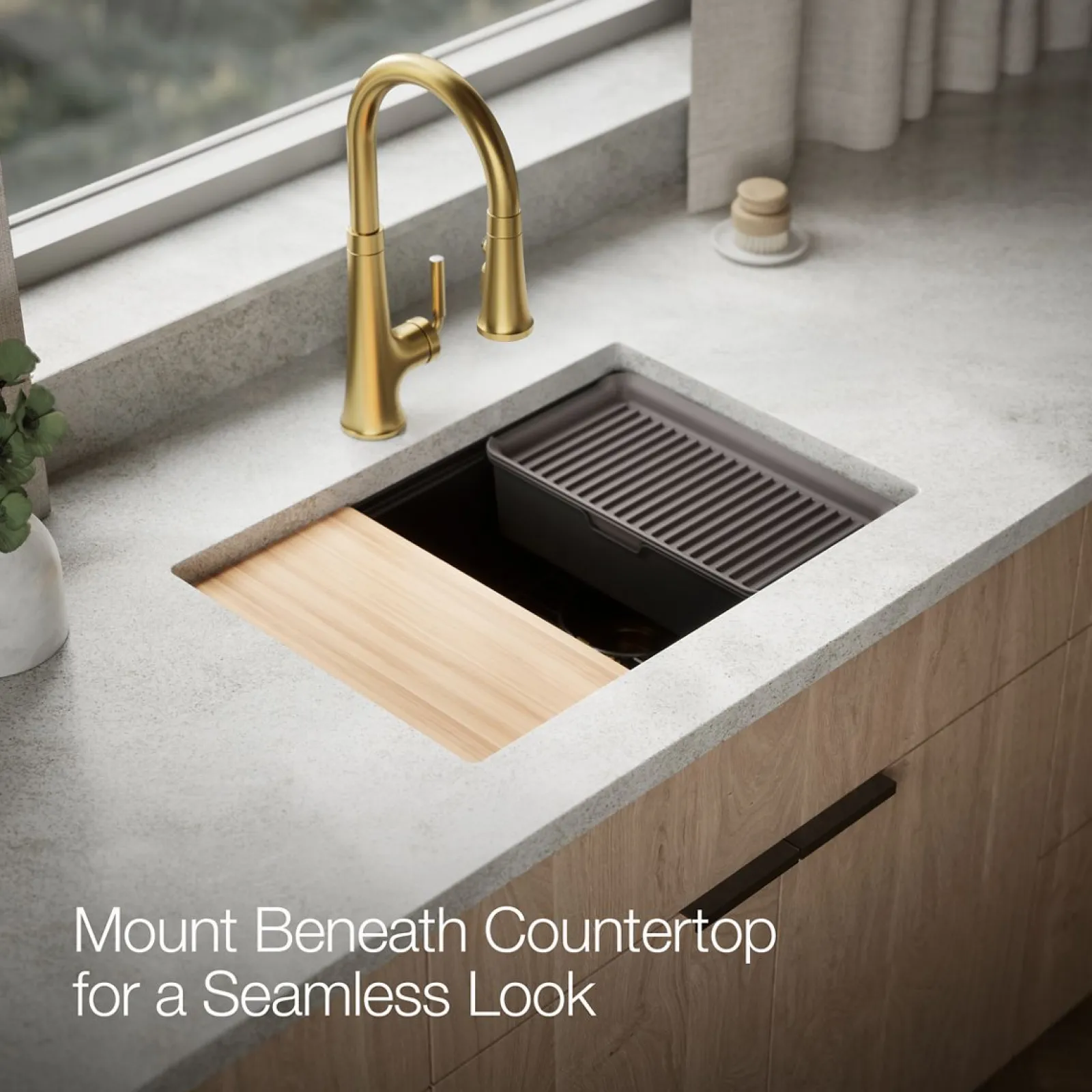26-1/2" undermount single-bowl workstation kitchen sink^Kohler Outlet