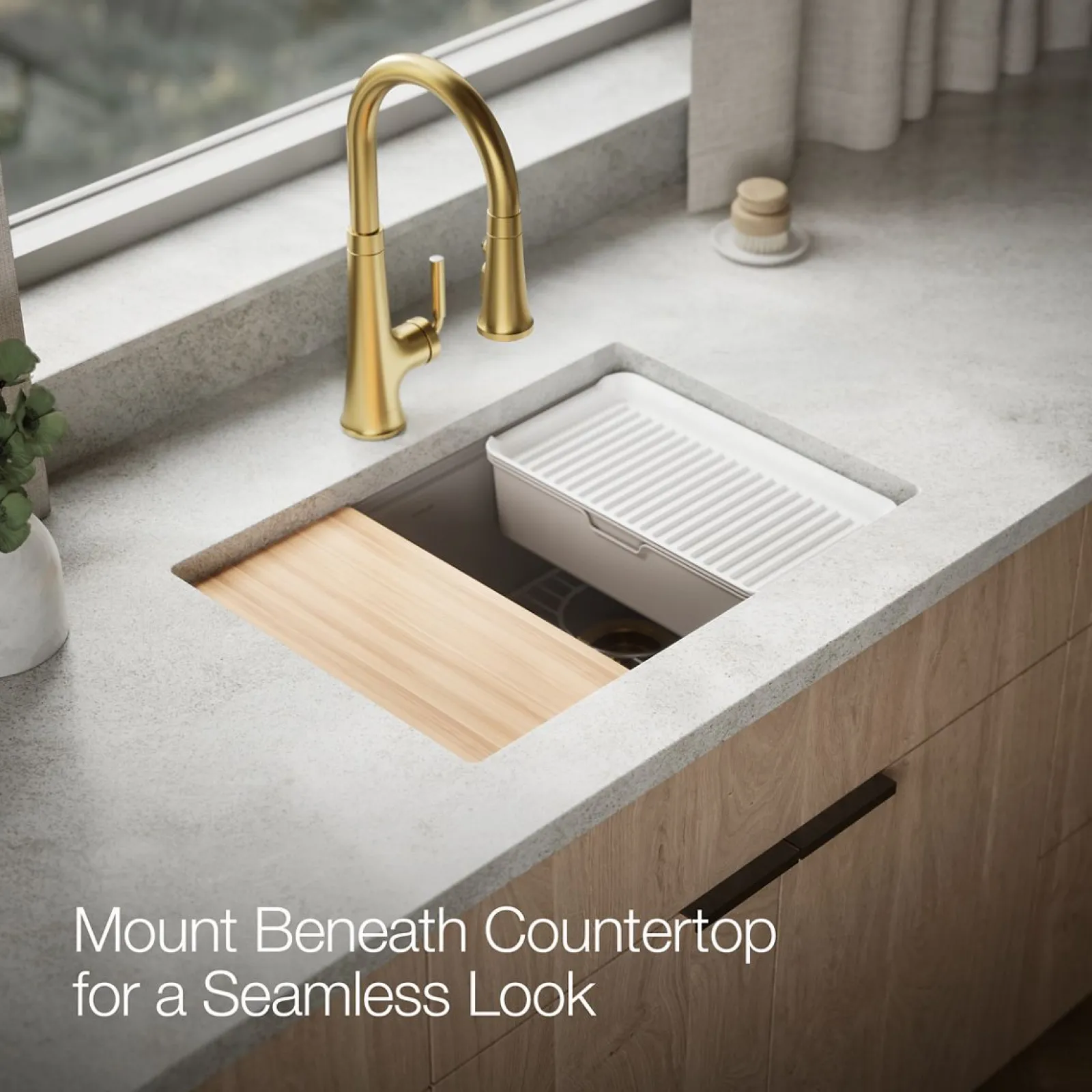 26-1/2" undermount single-bowl workstation kitchen sink^Kohler Outlet