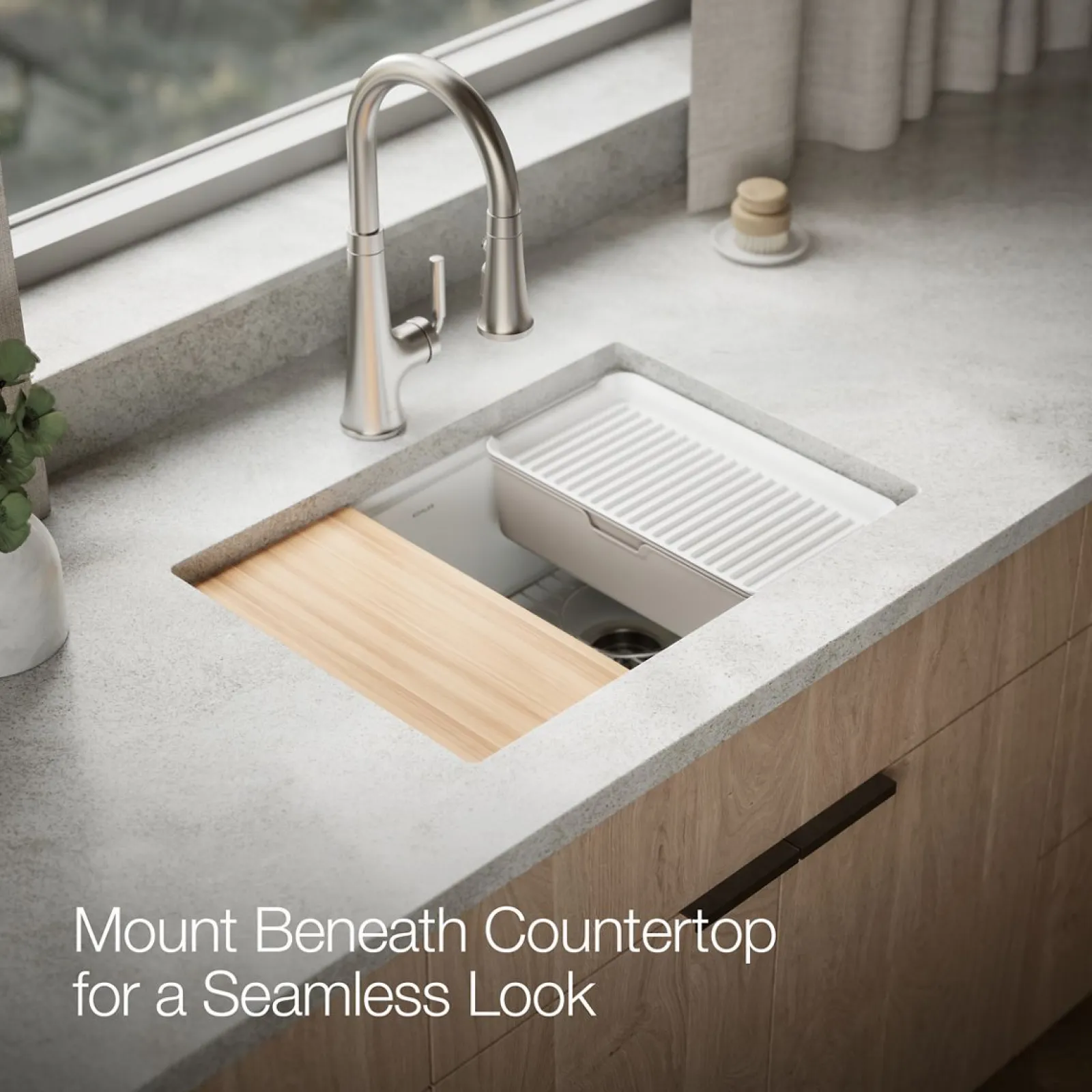26-1/2" undermount single-bowl workstation kitchen sink^Kohler Outlet