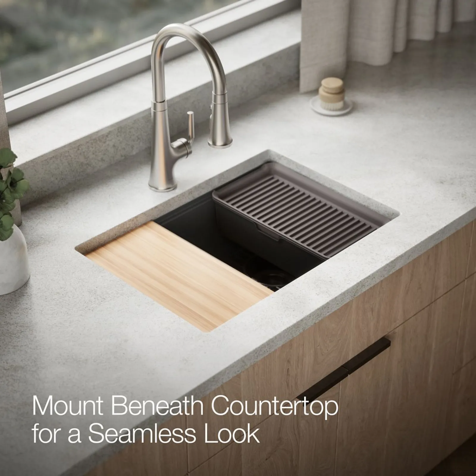26-1/2" undermount single-bowl workstation kitchen sink^Kohler Outlet