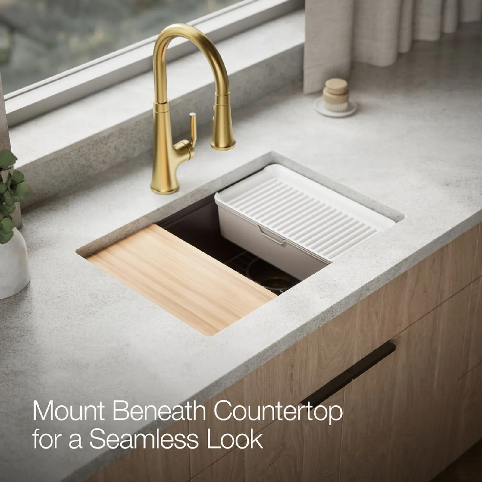 26-1/2" undermount single-bowl workstation kitchen sink^Kohler Outlet