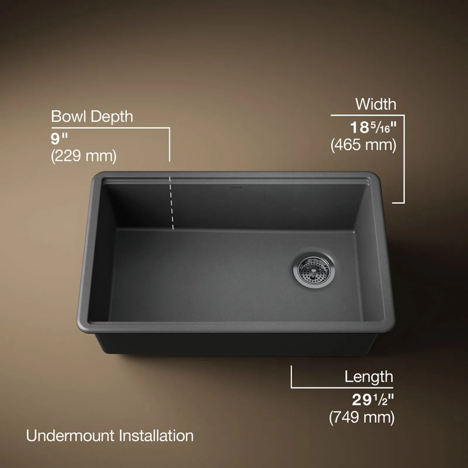 29-1/2" undermount single-bowl workstation kitchen sink^Kohler Outlet