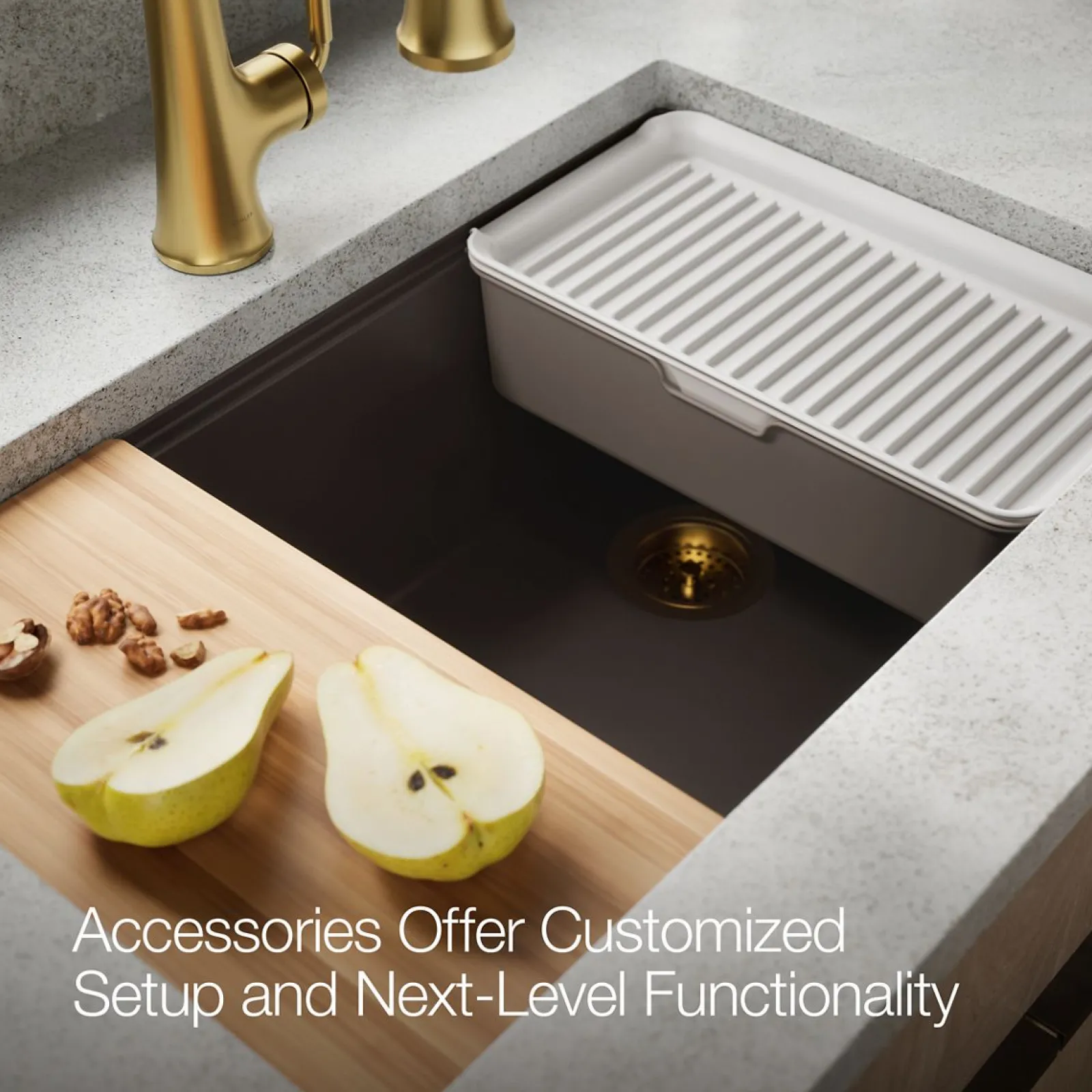 29-1/2" undermount single-bowl workstation kitchen sink^Kohler Outlet