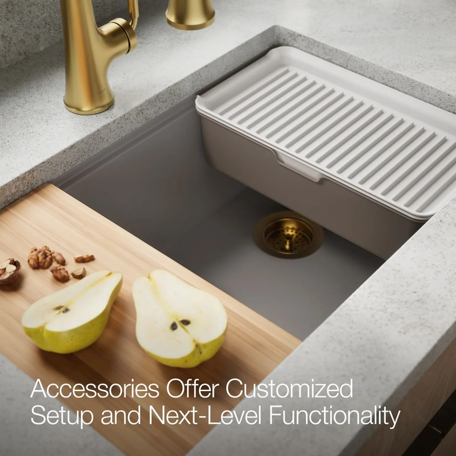 29-1/2" undermount single-bowl workstation kitchen sink^Kohler Outlet