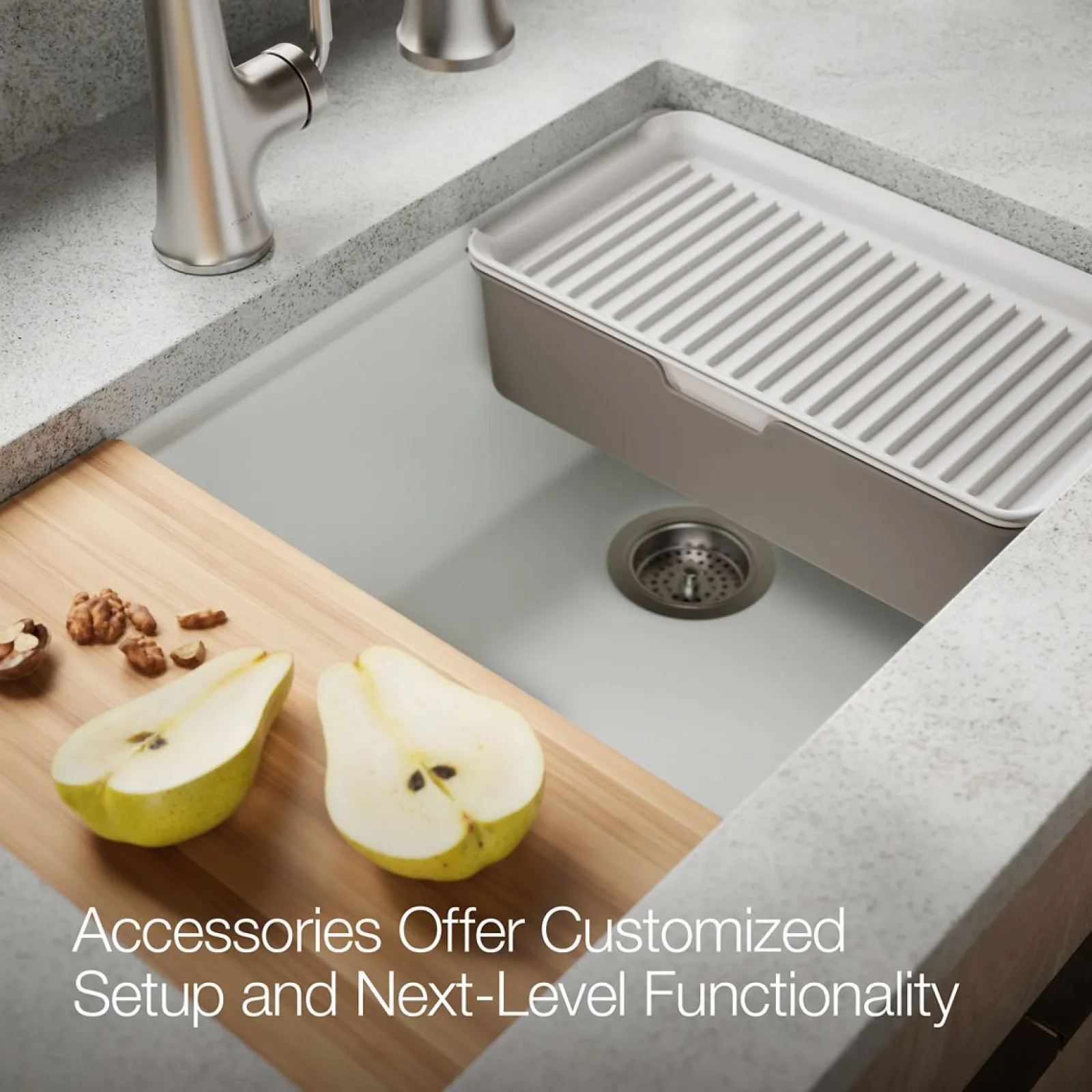 29-1/2" undermount single-bowl workstation kitchen sink^Kohler Outlet