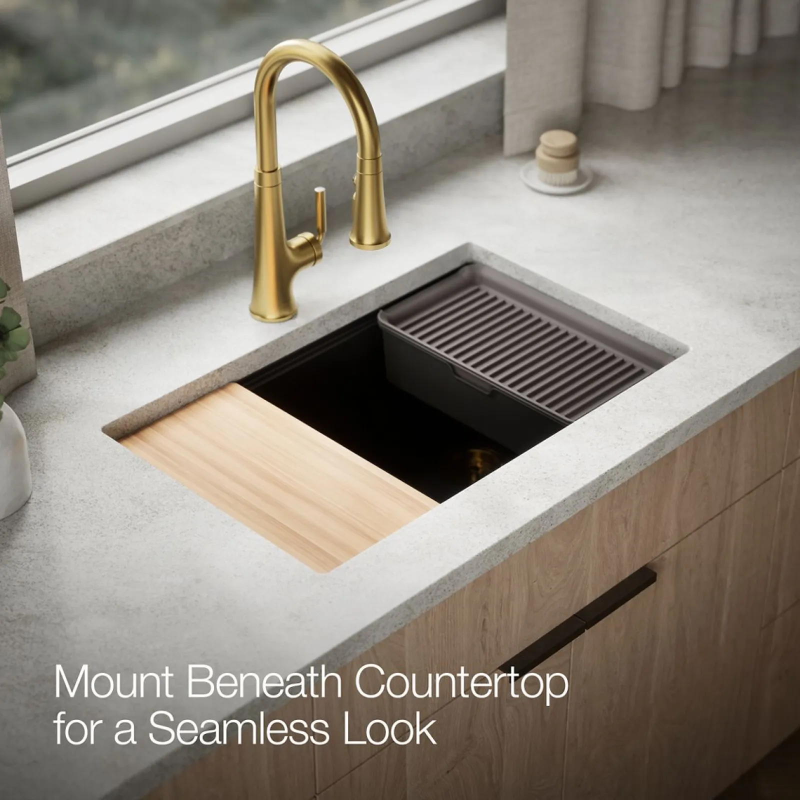 29-1/2" undermount single-bowl workstation kitchen sink^Kohler Outlet