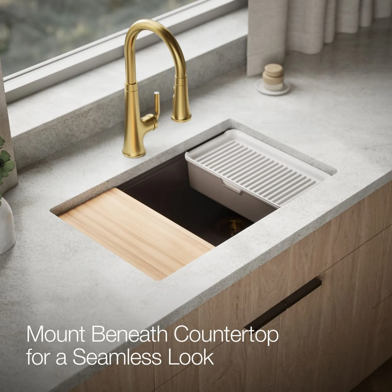 29-1/2" undermount single-bowl workstation kitchen sink^Kohler Outlet