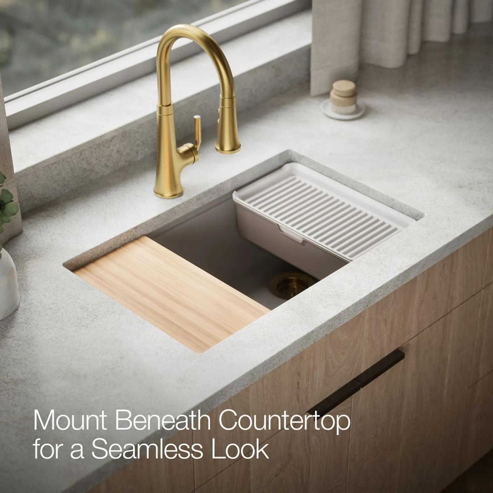 29-1/2" undermount single-bowl workstation kitchen sink^Kohler Outlet