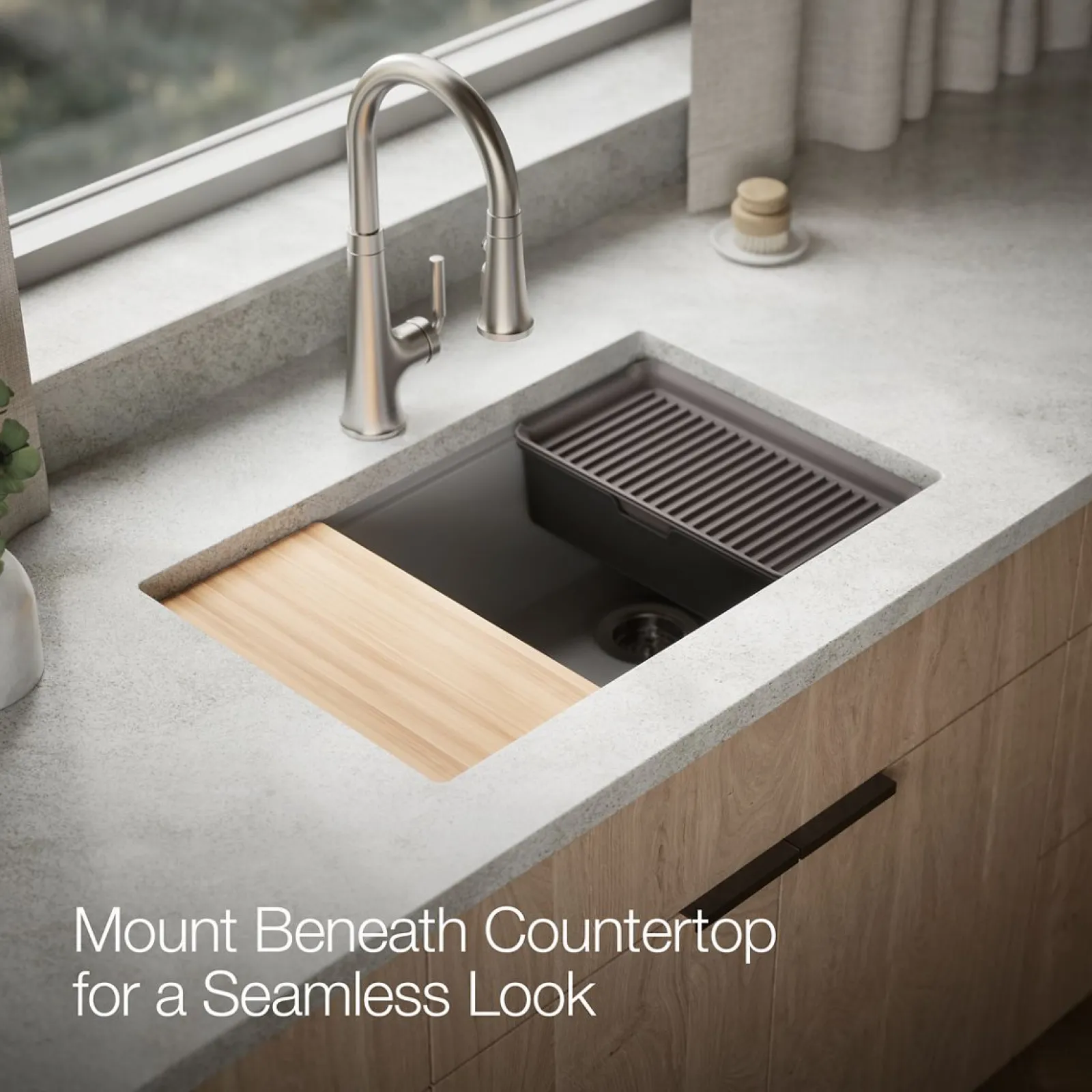 29-1/2" undermount single-bowl workstation kitchen sink^Kohler Outlet