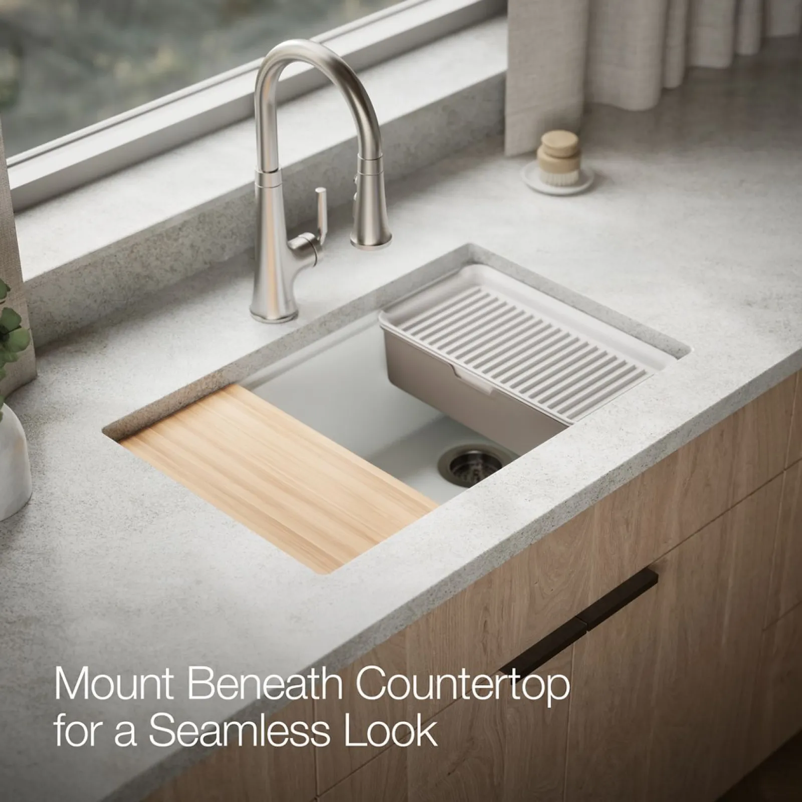 29-1/2" undermount single-bowl workstation kitchen sink^Kohler Outlet