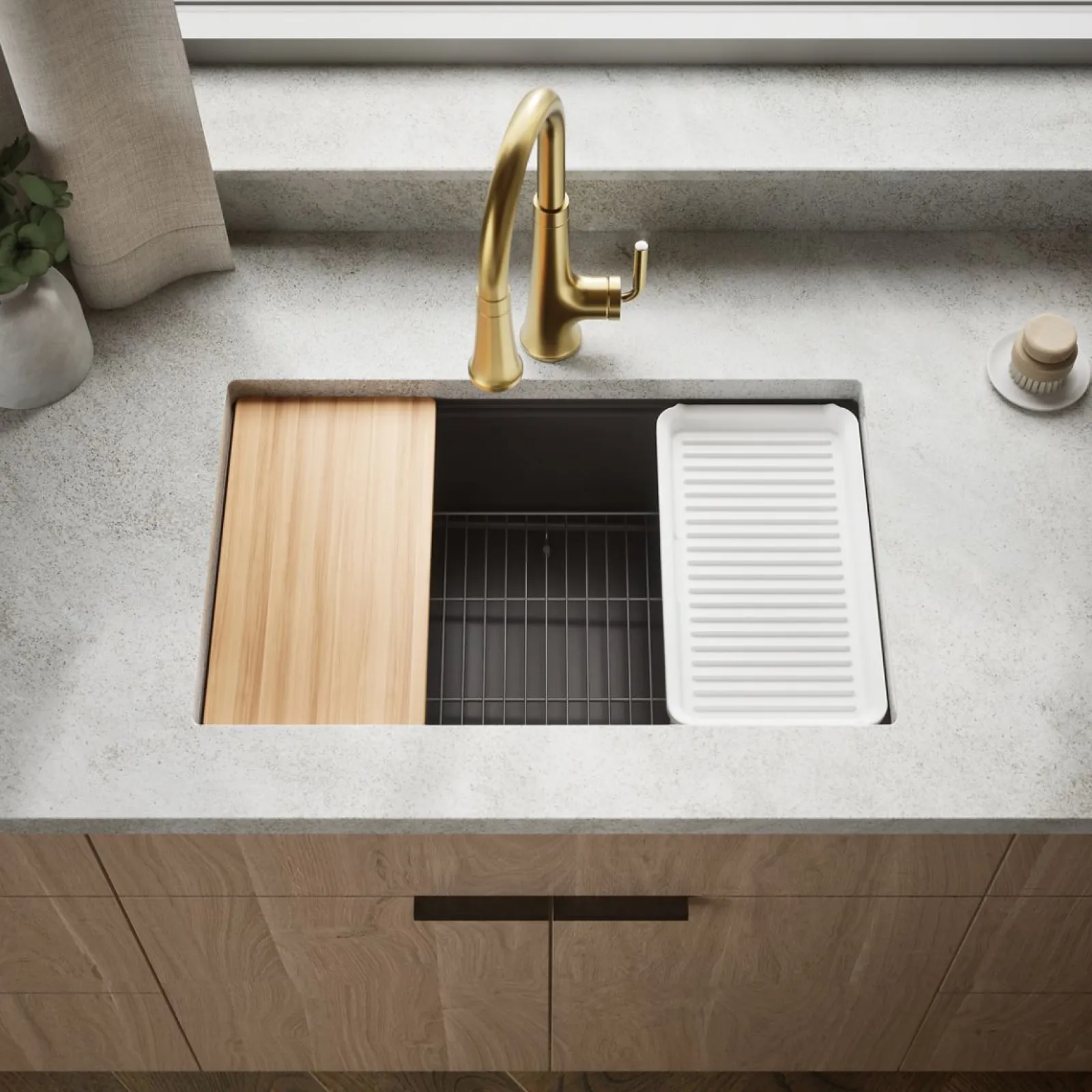 29-1/2" undermount single-bowl workstation kitchen sink^Kohler Outlet