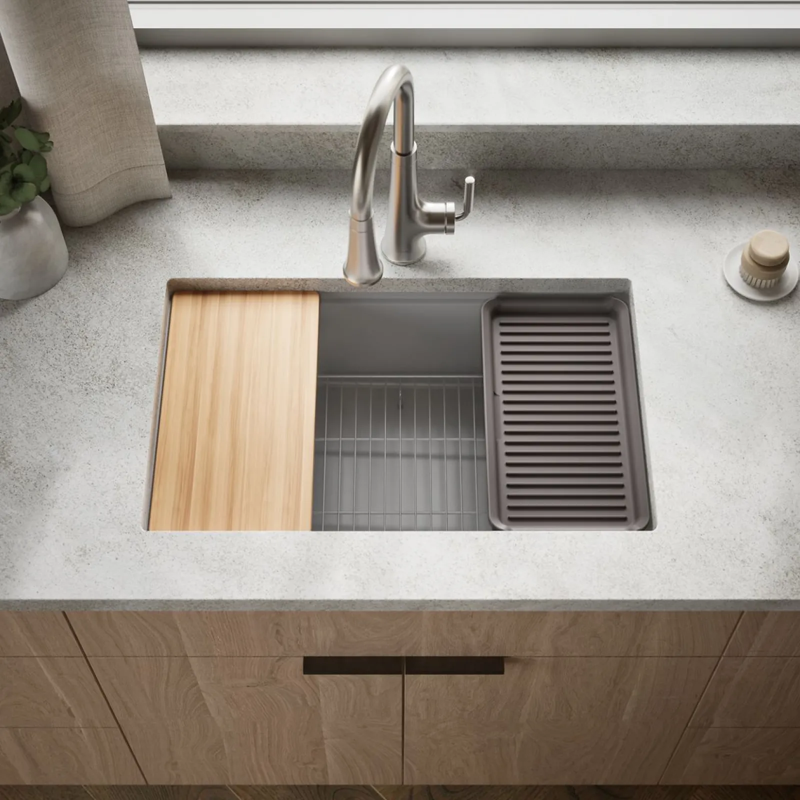 29-1/2" undermount single-bowl workstation kitchen sink^Kohler Outlet