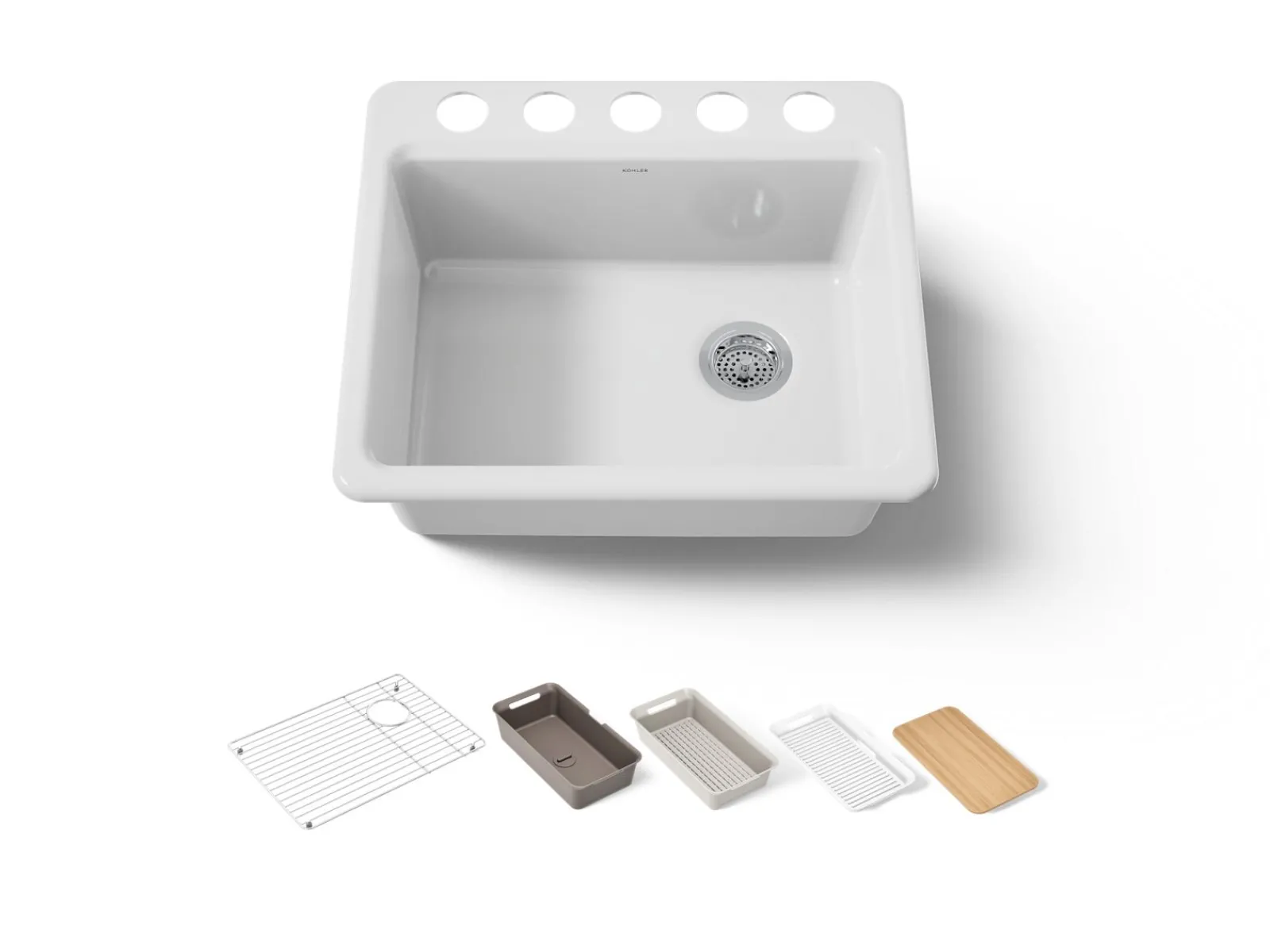 25" undermount single-bowl workstation kitchen sink^Kohler