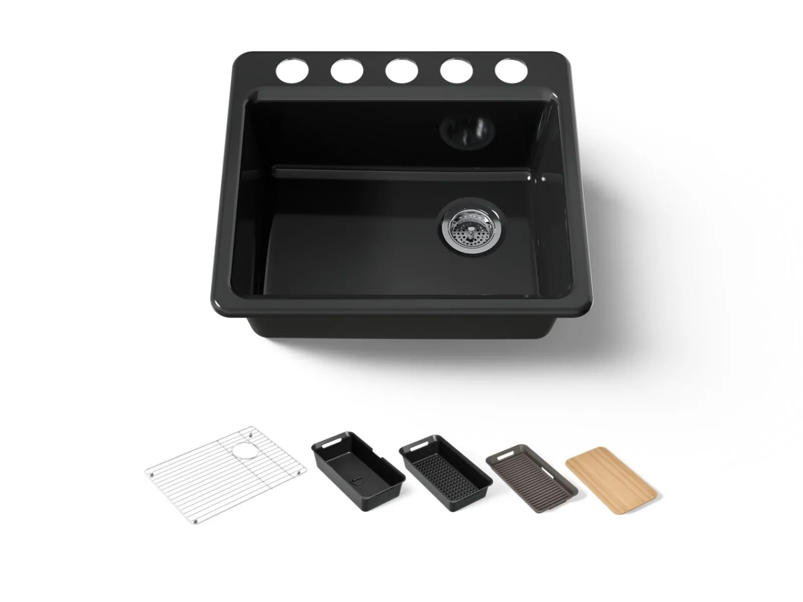25" undermount single-bowl workstation kitchen sink^Kohler
