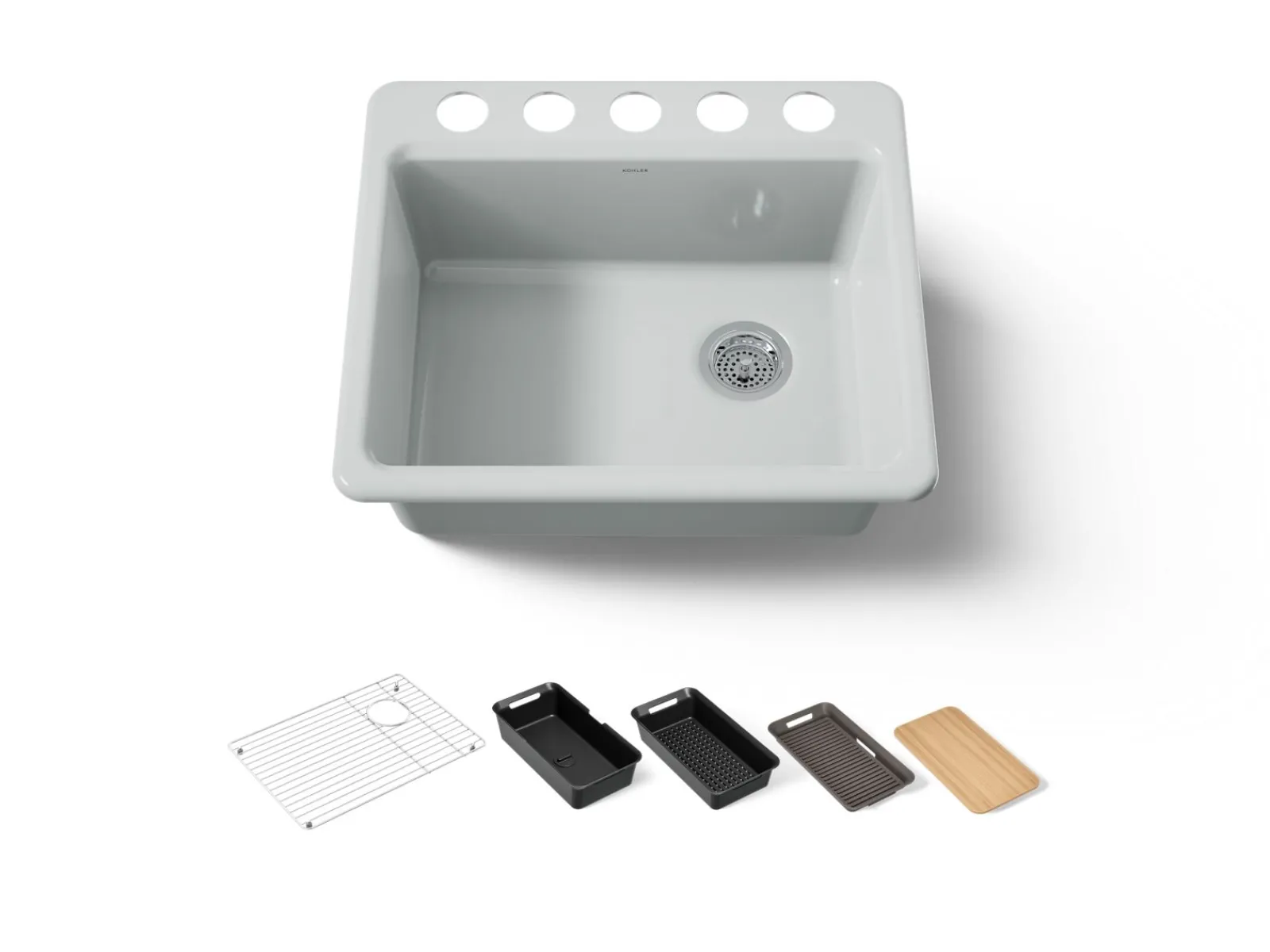 25" undermount single-bowl workstation kitchen sink^Kohler