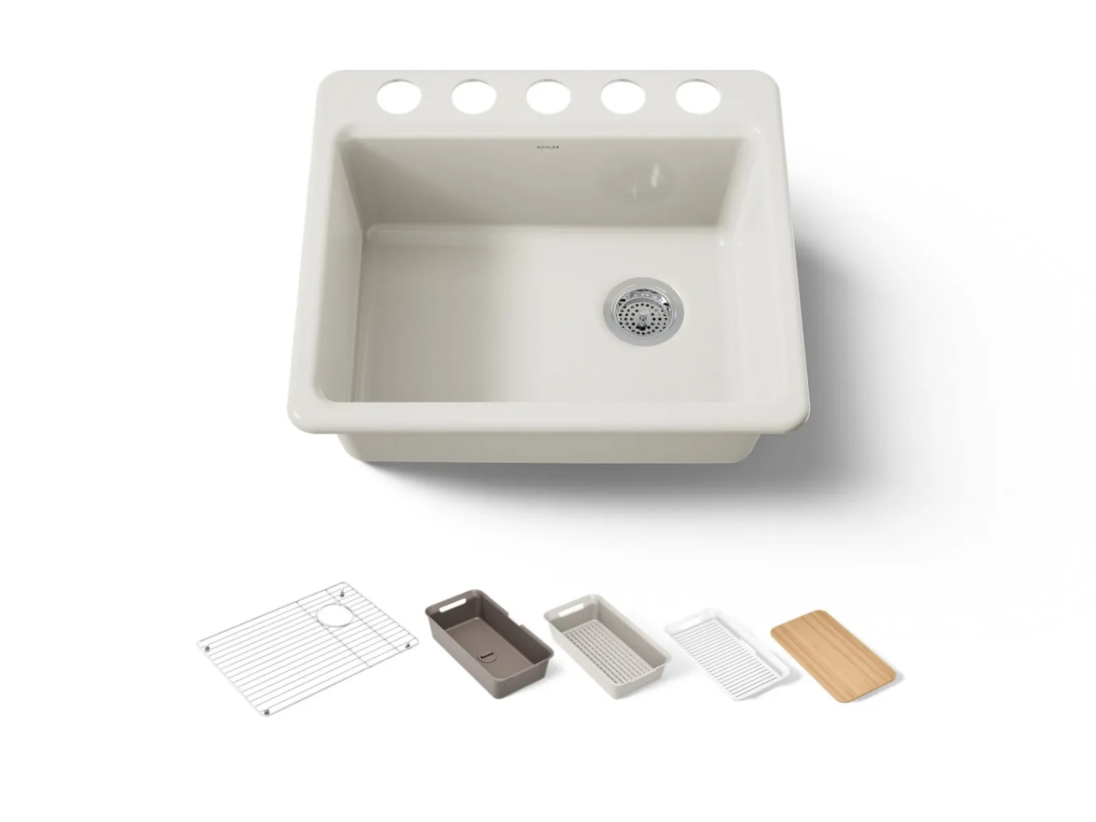 25" undermount single-bowl workstation kitchen sink^Kohler