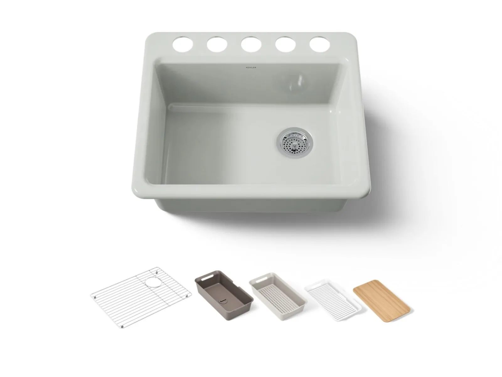25" undermount single-bowl workstation kitchen sink^Kohler