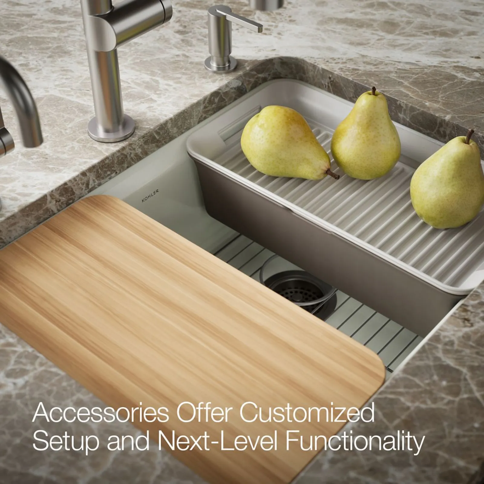 25" undermount single-bowl workstation kitchen sink^Kohler