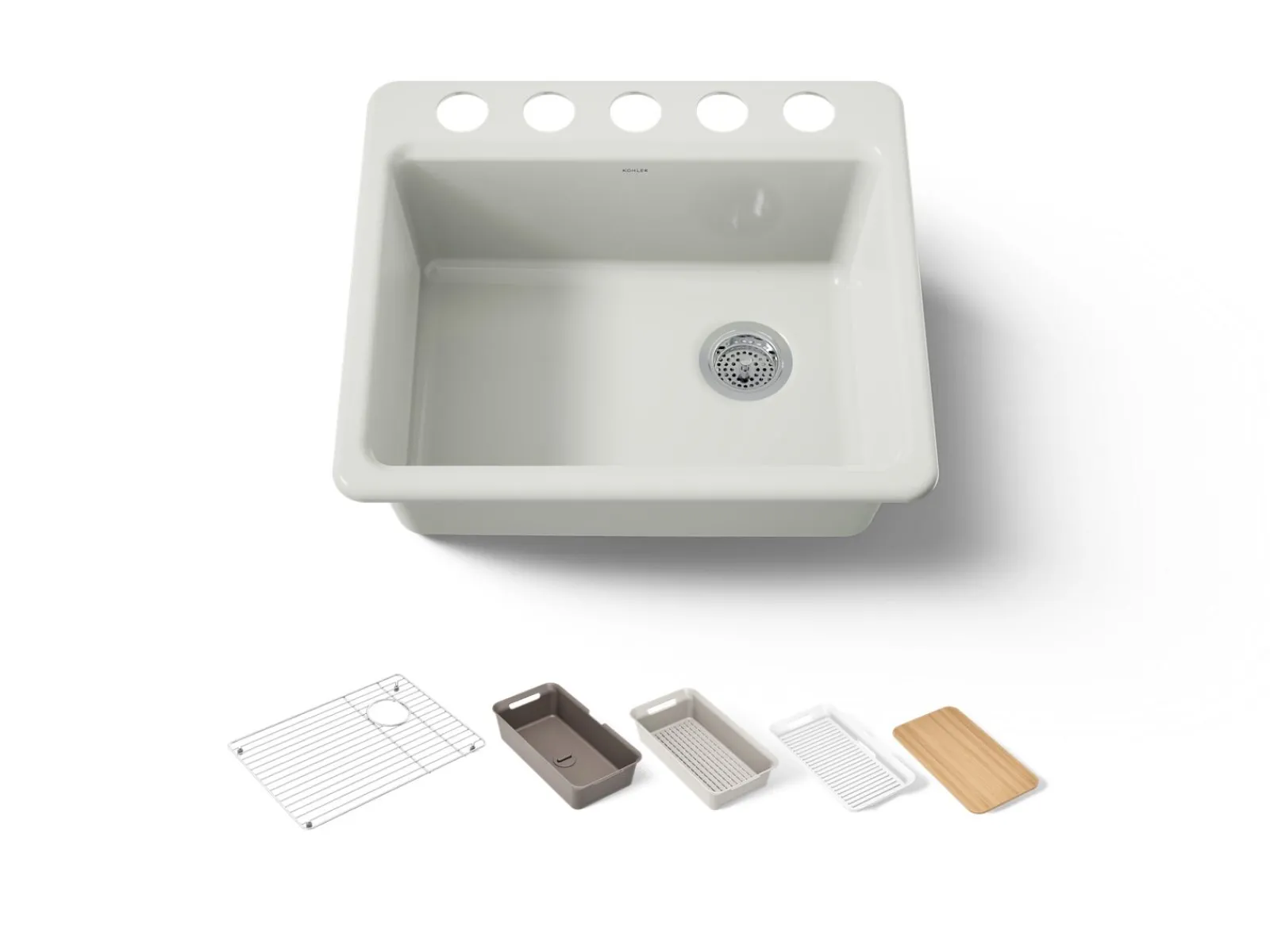 25" undermount single-bowl workstation kitchen sink^Kohler