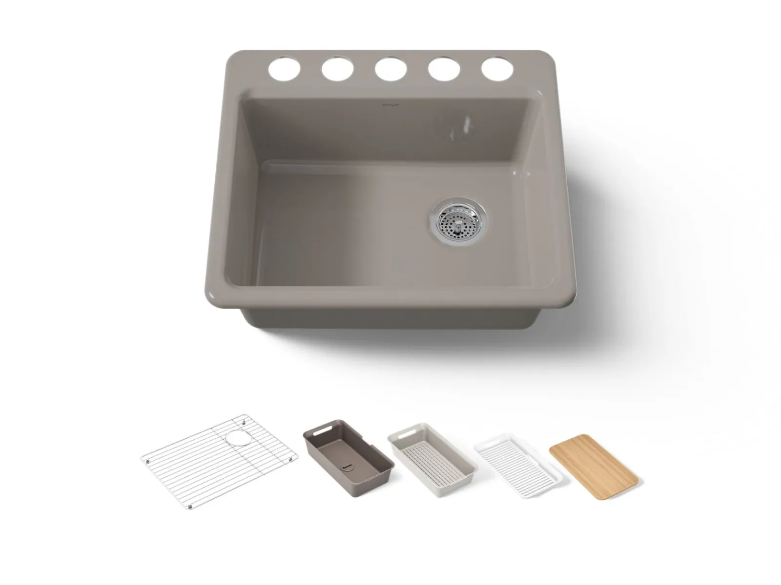 25" undermount single-bowl workstation kitchen sink^Kohler