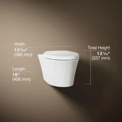 Wall-hung compact elongated toilet, dual-flush^Kohler