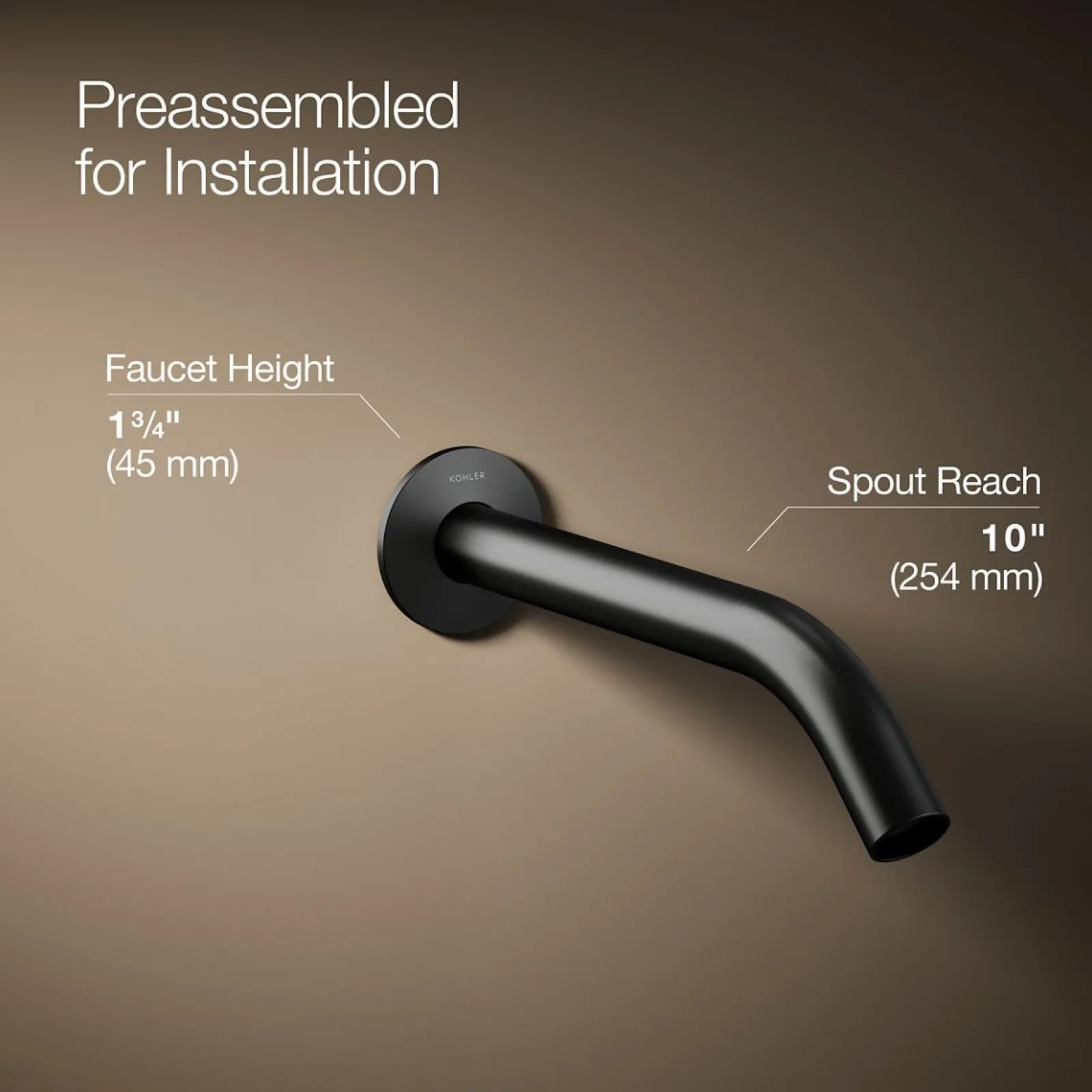 Wall-mount bathroom sink faucet spout with Tube design, 1.2 gpm^Kohler