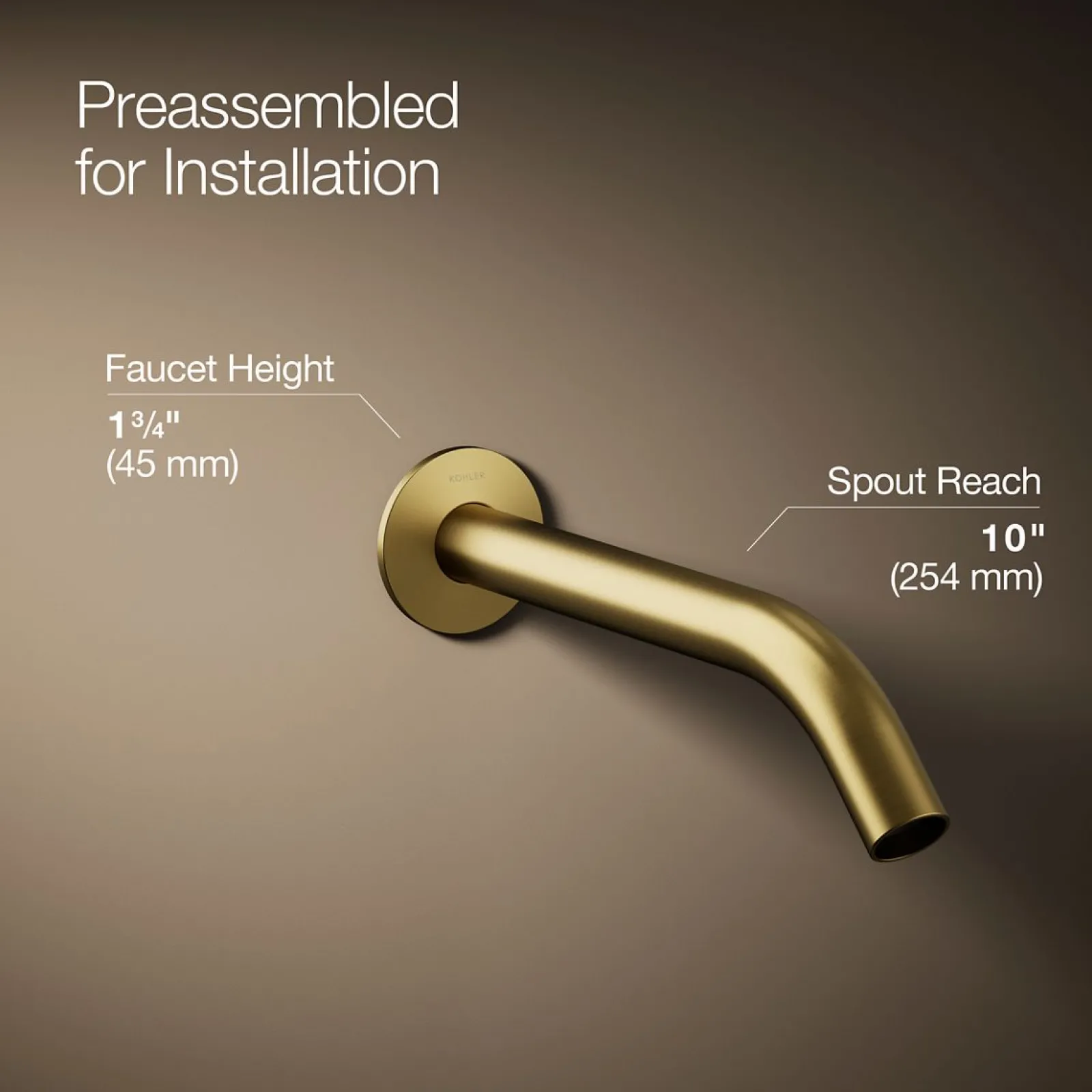 Wall-mount bathroom sink faucet spout with Tube design, 1.2 gpm^Kohler