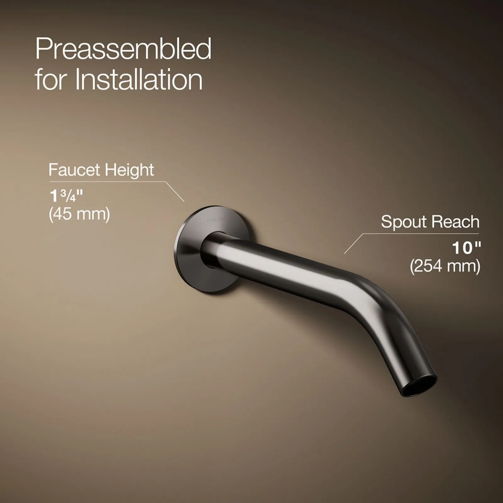 Wall-mount bathroom sink faucet spout with Tube design, 1.2 gpm^Kohler