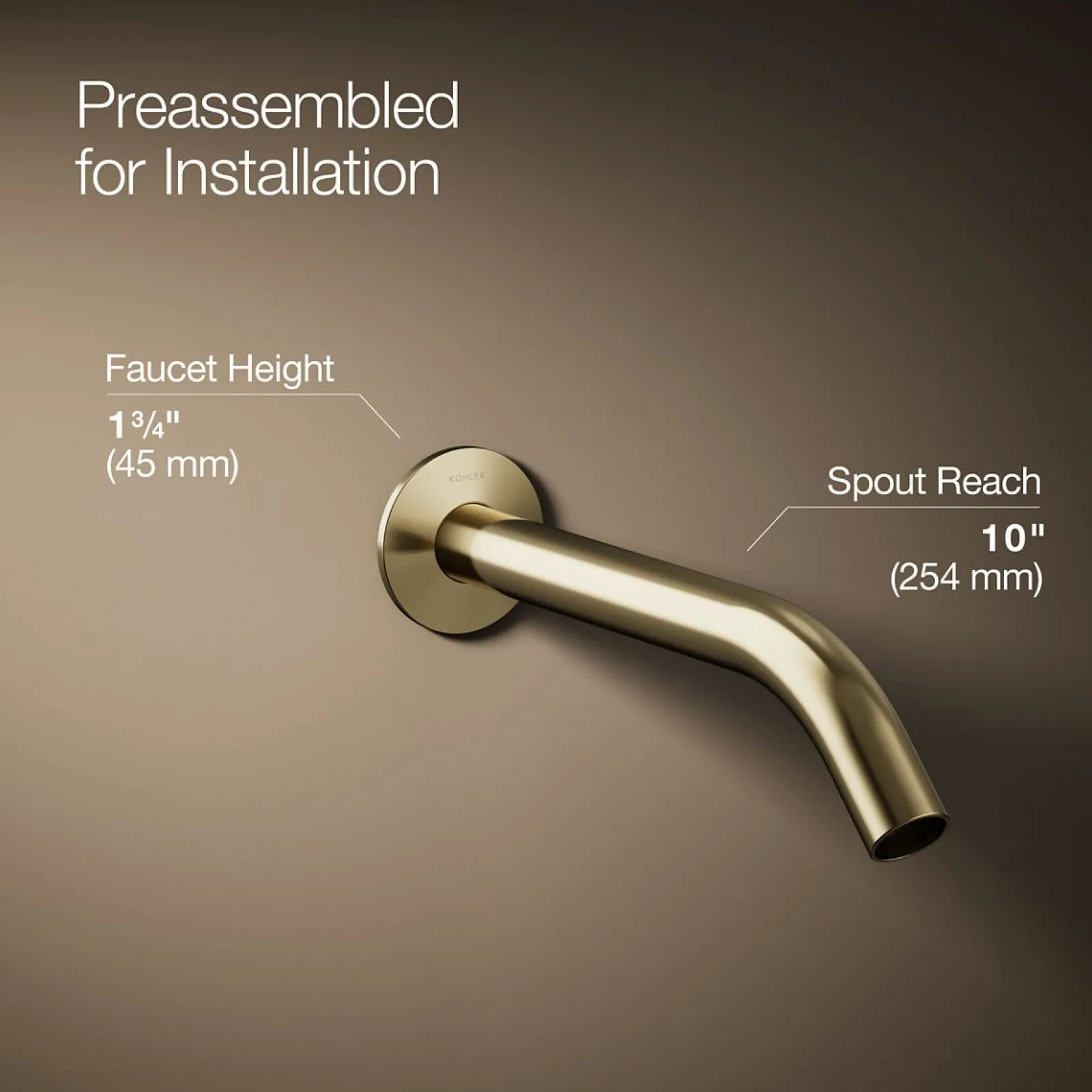 Wall-mount bathroom sink faucet spout with Tube design, 1.2 gpm^Kohler