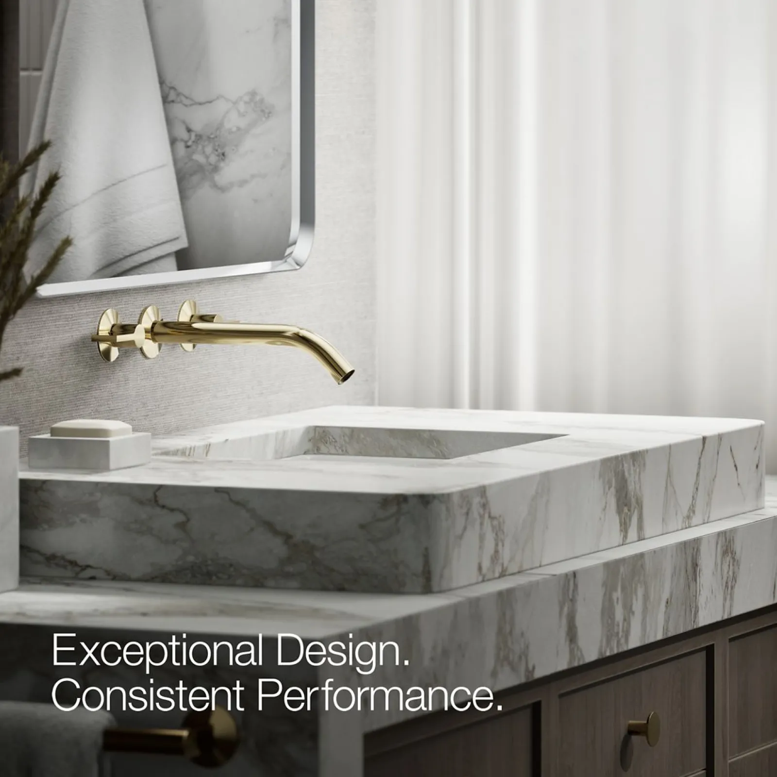 Wall-mount bathroom sink faucet spout with Tube design, 1.2 gpm^Kohler