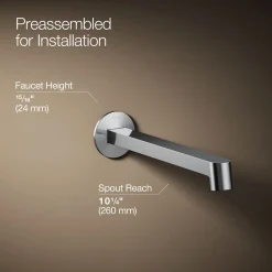 Wall-mount bathroom sink faucet spout with Row design, 1.2 gpm^Kohler Outlet
