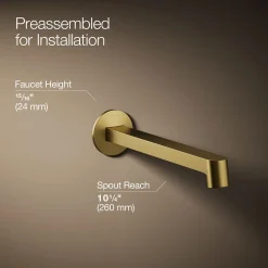Wall-mount bathroom sink faucet spout with Row design, 1.2 gpm^Kohler Outlet