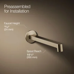 Wall-mount bathroom sink faucet spout with Row design, 1.2 gpm^Kohler Outlet