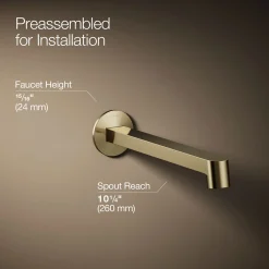 Wall-mount bathroom sink faucet spout with Row design, 1.2 gpm^Kohler Outlet
