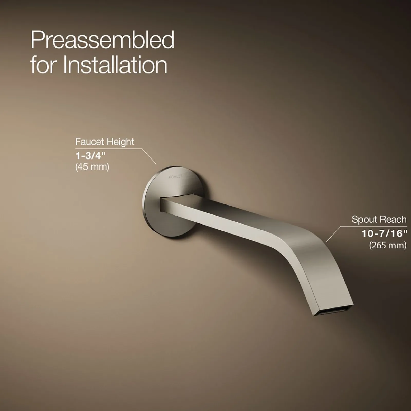 Wall-mount bathroom sink faucet spout with Ribbon design, 1.2 gpm^Kohler Online