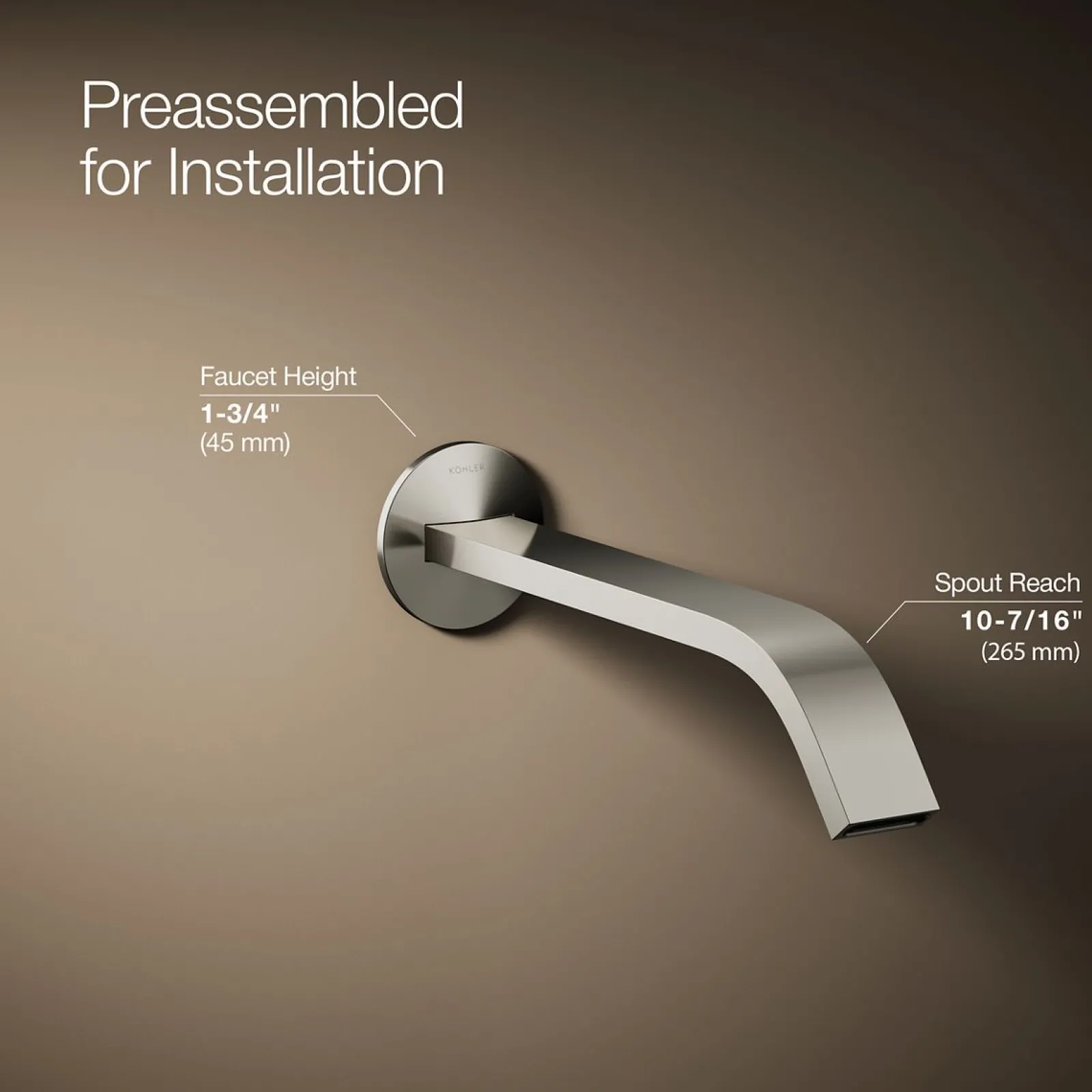 Wall-mount bathroom sink faucet spout with Ribbon design, 1.2 gpm^Kohler Online