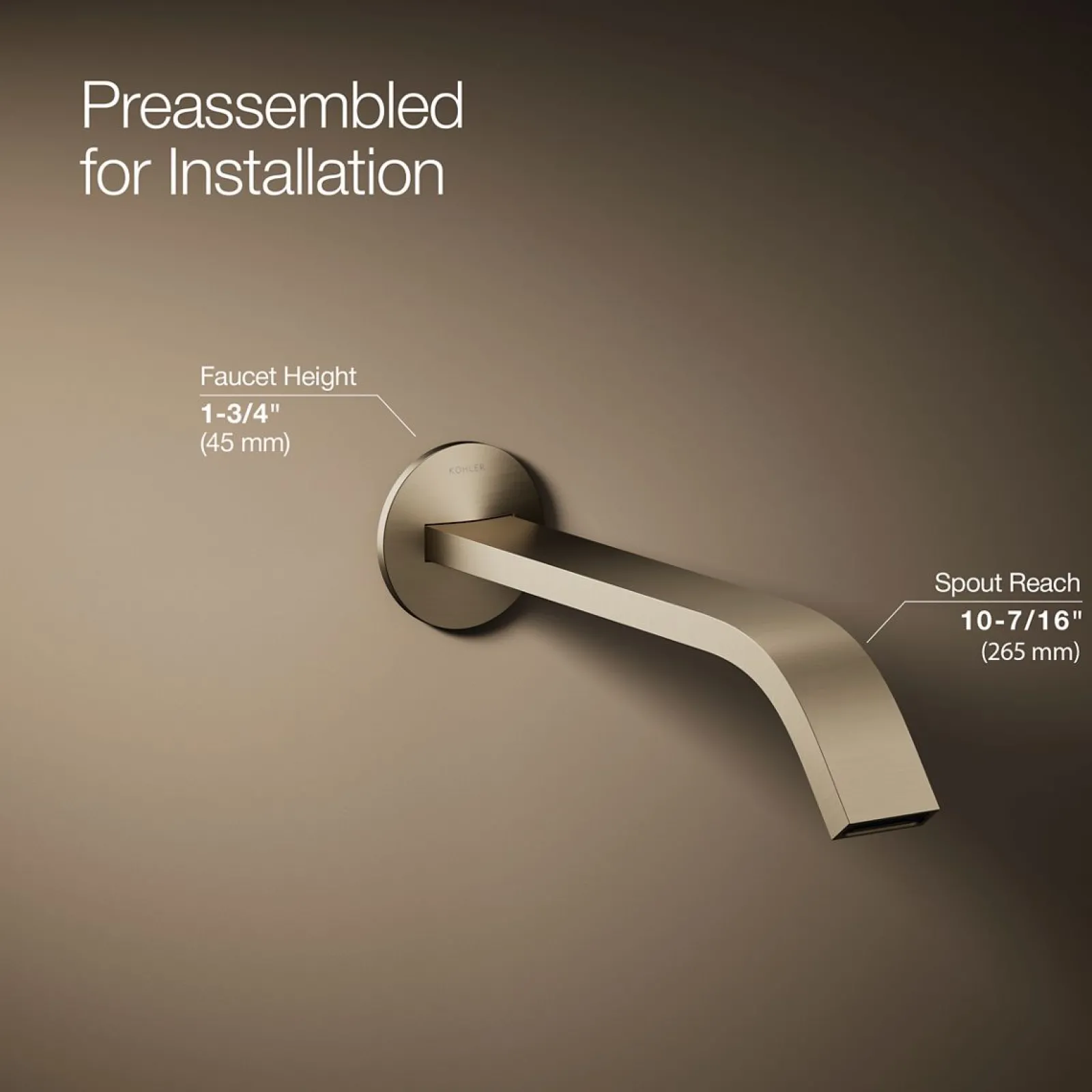 Wall-mount bathroom sink faucet spout with Ribbon design, 1.2 gpm^Kohler Online