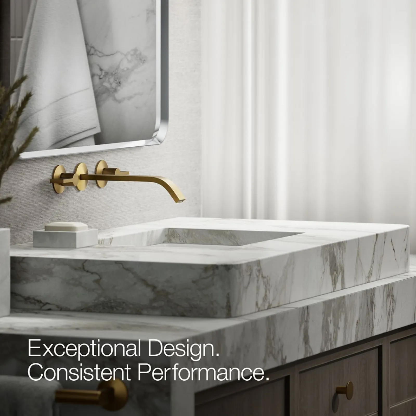 Wall-mount bathroom sink faucet spout with Ribbon design, 1.2 gpm^Kohler Online
