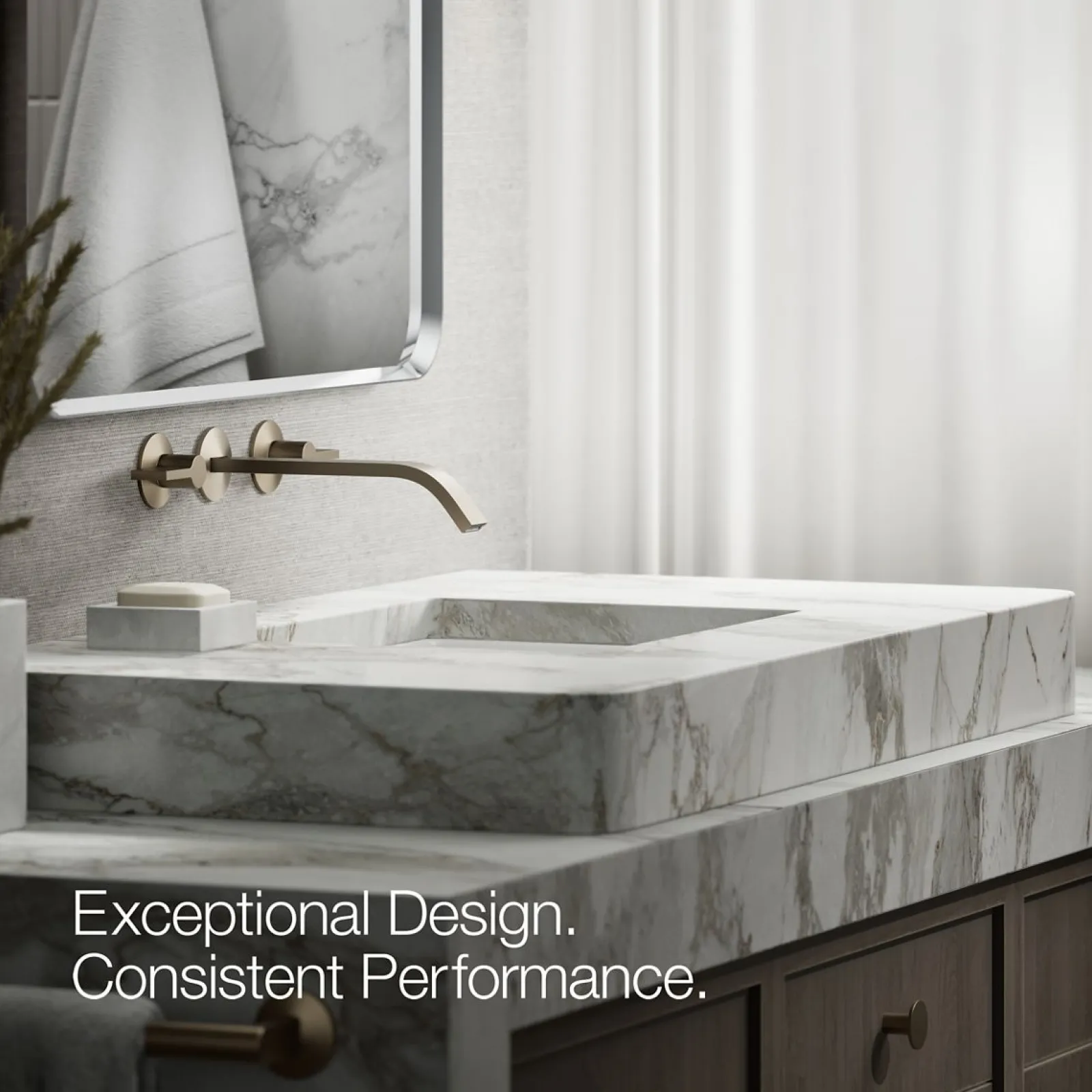 Wall-mount bathroom sink faucet spout with Ribbon design, 1.2 gpm^Kohler Online