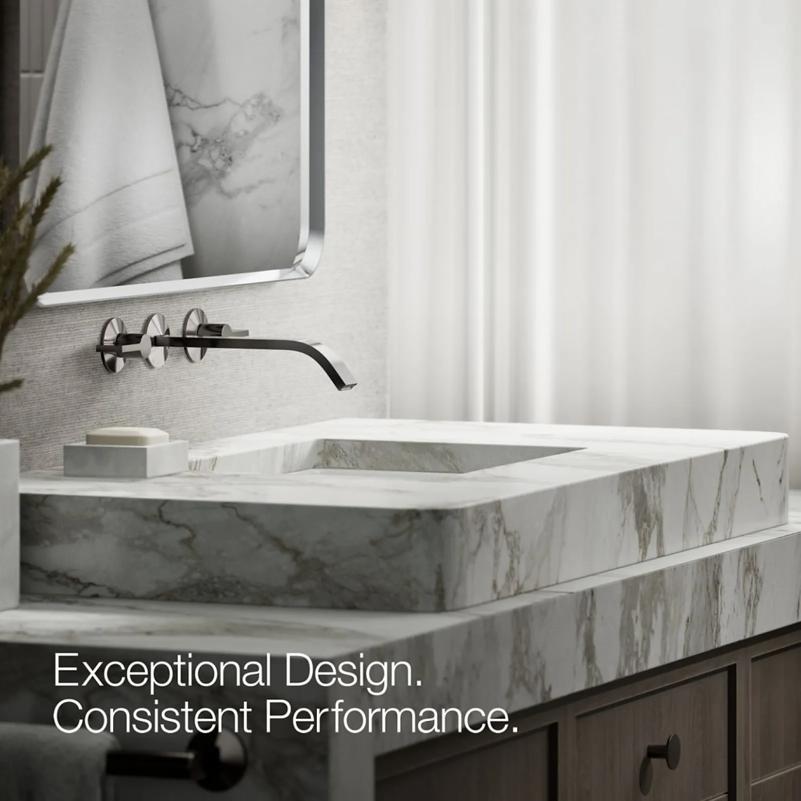 Wall-mount bathroom sink faucet spout with Ribbon design, 1.2 gpm^Kohler Online
