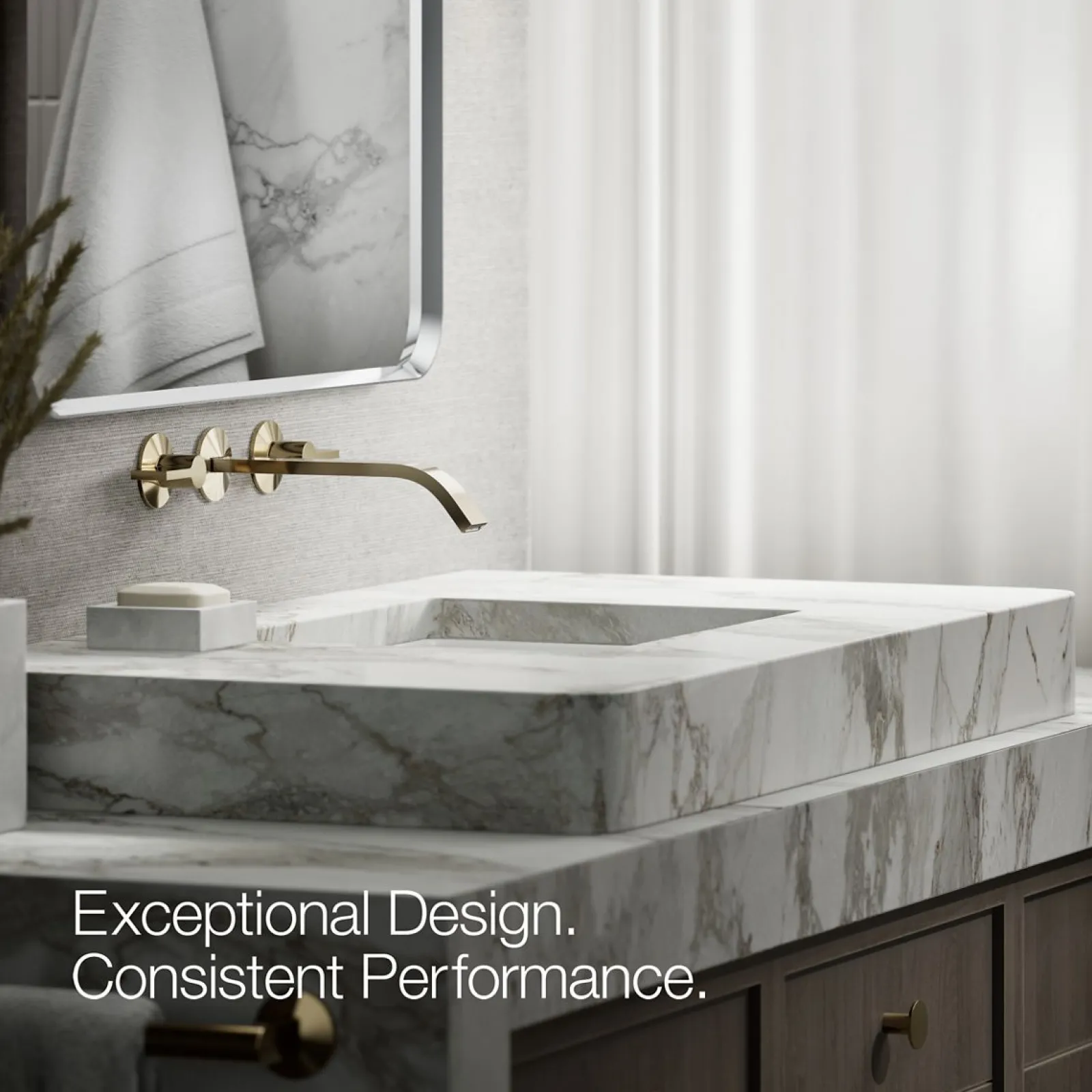 Wall-mount bathroom sink faucet spout with Ribbon design, 1.2 gpm^Kohler Online