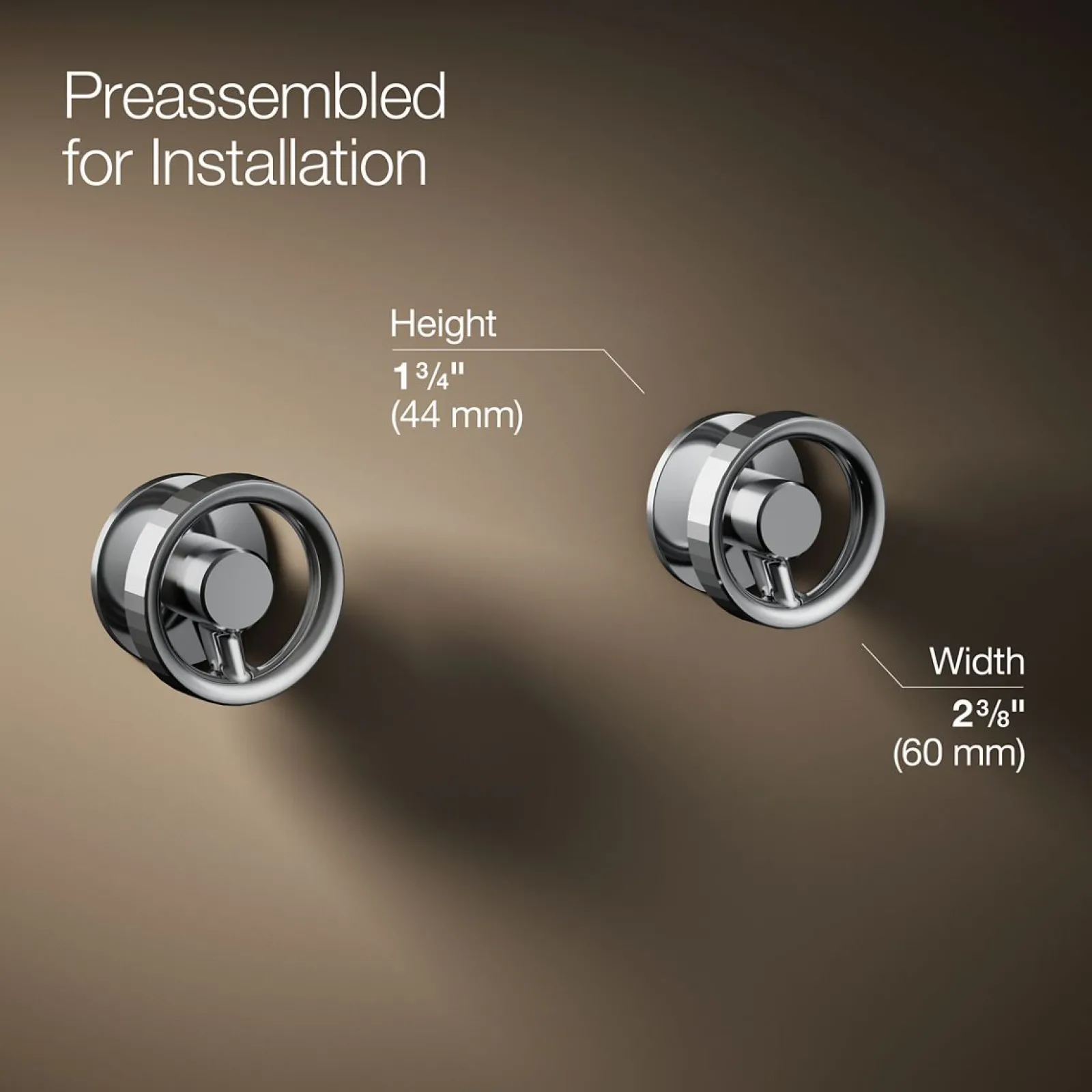Wall-mount bathroom sink faucet Industrial handle trim^Kohler
