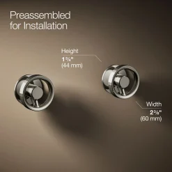 Wall-mount bathroom sink faucet Industrial handle trim^Kohler