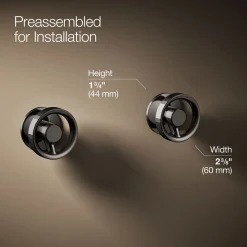 Wall-mount bathroom sink faucet Industrial handle trim^Kohler