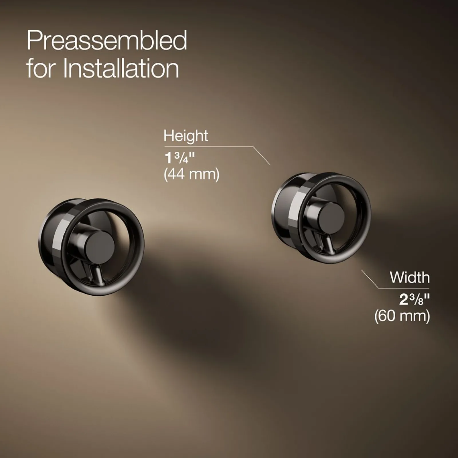 Wall-mount bathroom sink faucet Industrial handle trim^Kohler