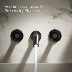 Wall-mount bathroom sink faucet Industrial handle trim^Kohler