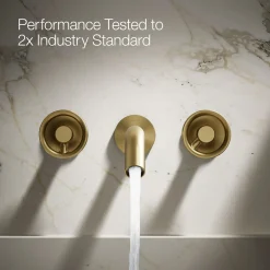 Wall-mount bathroom sink faucet Industrial handle trim^Kohler