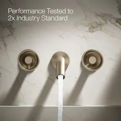 Wall-mount bathroom sink faucet Industrial handle trim^Kohler